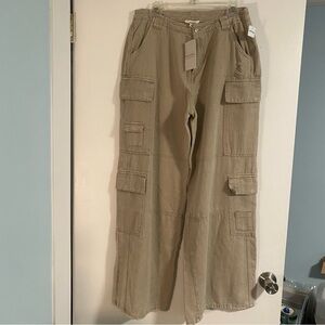 NEW Khaki Cargo Pants ee:some Women’s L Moto Utility Trending Indy Grunge NWT